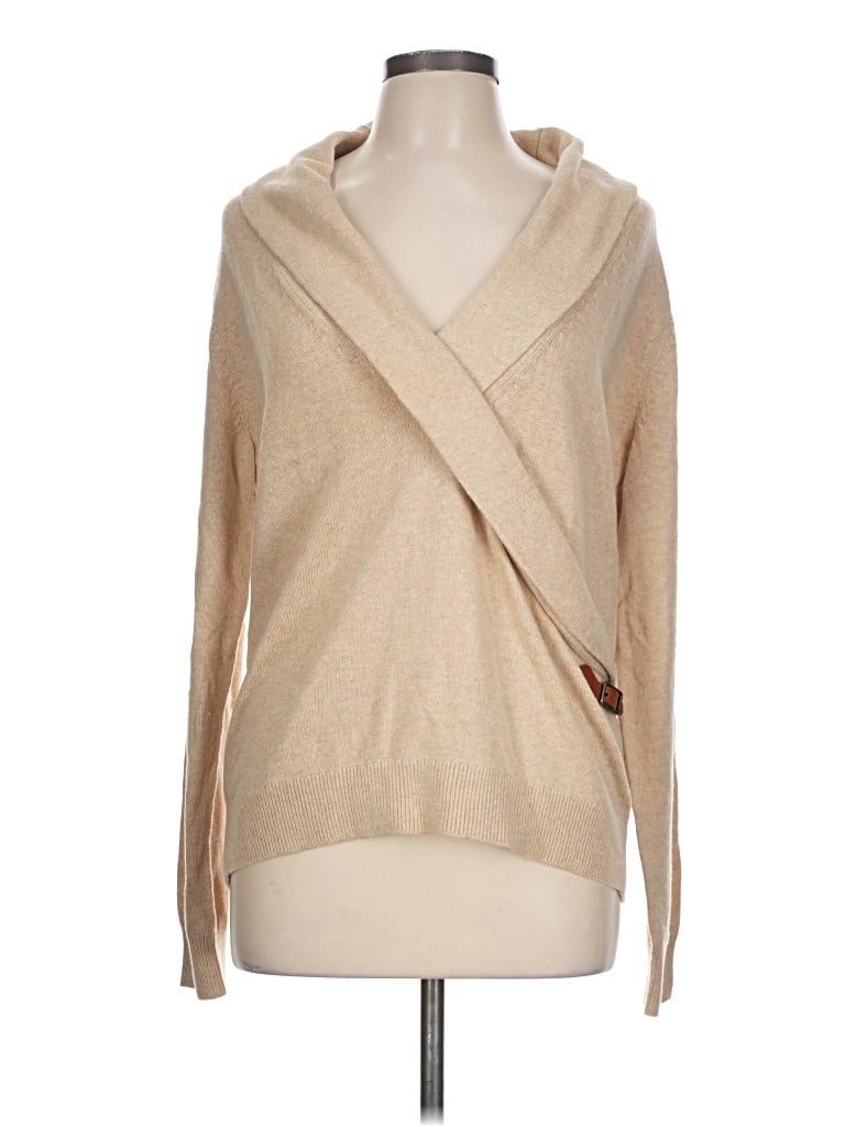 Pre-owned Lands' End Cardigan Sweater In Tan