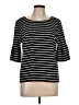 Rafaella Stripes Black 3/4 Sleeve T-Shirt Size L - photo 1