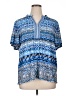 Ruby Rd. Blue Short Sleeve Blouse Size XL - photo 1