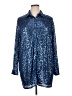 Flat White Blue Long Sleeve Blouse Size 1X - photo 1