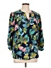 D&Co. Floral Teal 3/4 Sleeve Blouse Size L - photo 1