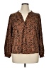 Aqua 100% Polyester Multi Color Brown Long Sleeve Polo Size XL - photo 1