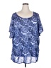 IZOD 100% Polyester Blue Short Sleeve Blouse Size 2X - photo 1