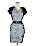 BCBGMAXAZRIA Graphic Blue Cocktail Dress Size M (petite) - photo 1