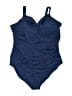 Jantzen Solid Blue One Piece Swimsuit Size 22w - photo 1