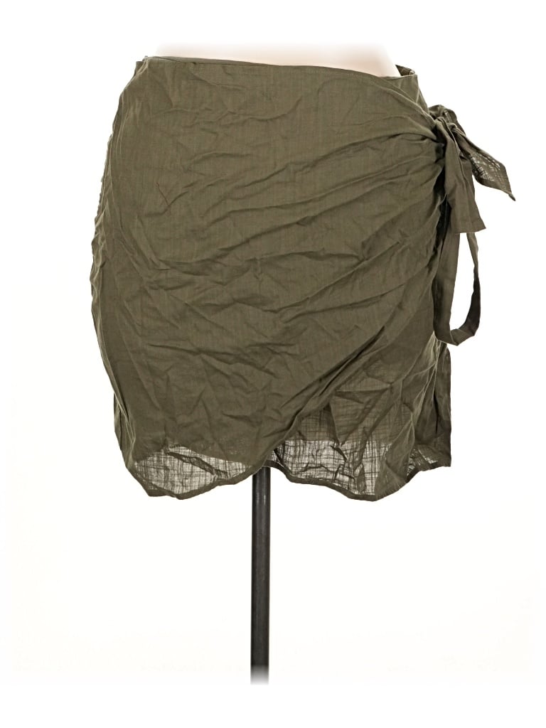 Pre-owned Shein Curve Casual Skirt In Green
