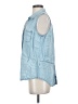 Lovestitch 100% Tencel Blue Sleeveless Button-Down Shirt Size S - photo 5