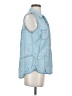 Lovestitch 100% Tencel Blue Sleeveless Button-Down Shirt Size S - photo 4