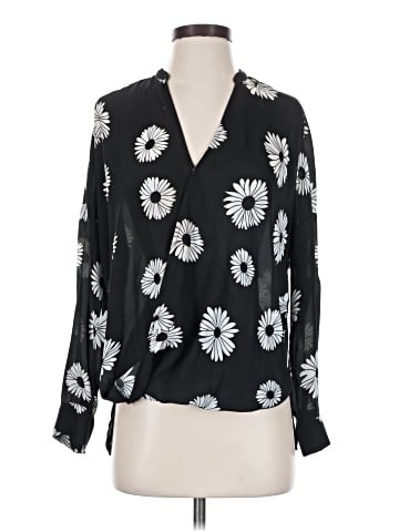 Aqua Long Sleeve Blouse (view 1)