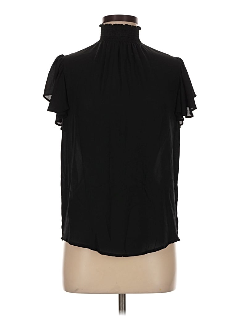 Pre-owned Unbranded Short Sleeve Blouse In Black