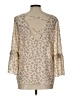 Charming Charlie 100% Polyester Tan 3/4 Sleeve Blouse Size L - photo 2
