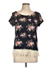Mauve Black Short Sleeve Top Size L - photo 1