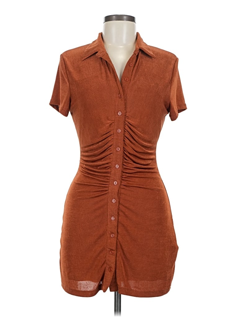 Pre-owned Sky To Moon Casual Dress In Brown