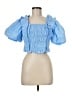 Endless Rose Blue Short Sleeve Blouse Size M - photo 1
