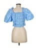 Endless Rose Blue Short Sleeve Blouse Size M - photo 2