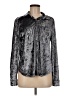 Amadi Metallic Silver Long Sleeve Blouse Size M - photo 1