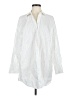 MNG 100% Cotton Metallic Silver Long Sleeve Blouse Size 8 - photo 1