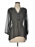 New Directions 100% Polyester Gray 3/4 Sleeve Blouse Size L - photo 1