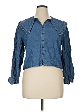 Zara 3/4 Sleeve Button-Down Shirt (view 1)