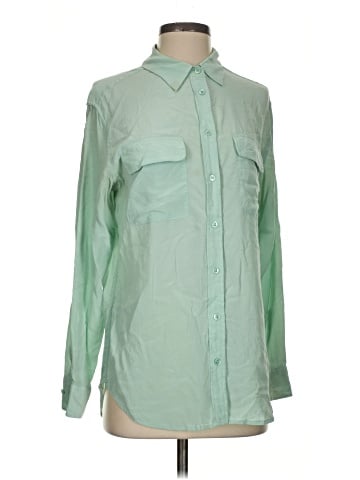 Equipment Long Sleeve Silk Top (view 1)