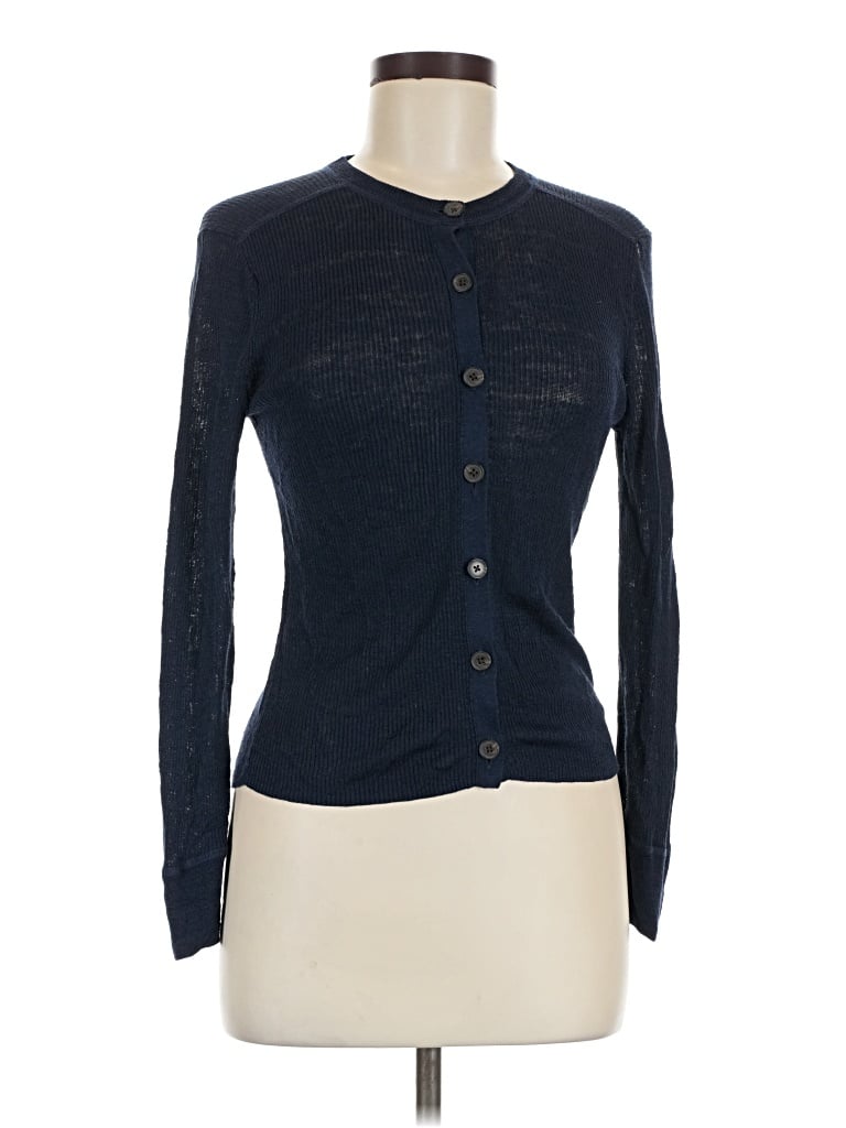 Pre-owned Madewell Long Sleeve Top Blue Mock Neckline Tops
