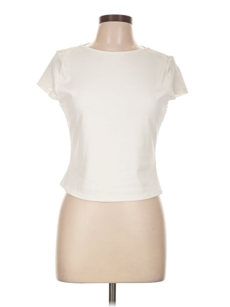 Pre-owned Princess Polly Short Sleeve T-shirt In Ivory
