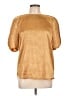 Assorted Brands 100% Polyester Metallic Gold Short Sleeve Blouse Size 12 - photo 1