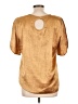 Assorted Brands 100% Polyester Metallic Gold Short Sleeve Blouse Size 12 - photo 2