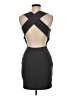 Soprano Solid Gray Cocktail Dress Size M - photo 2
