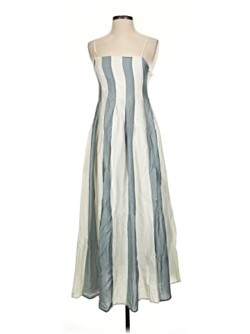 Madewell Pleated Midi Dress in Stripe (view 1)