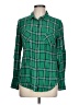 Merona 100% Rayon Plaid Green Long Sleeve Button-Down Shirt Size L - photo 1