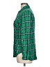 Merona 100% Rayon Plaid Green Long Sleeve Button-Down Shirt Size L - photo 5
