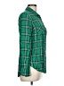Merona 100% Rayon Plaid Green Long Sleeve Button-Down Shirt Size L - photo 4