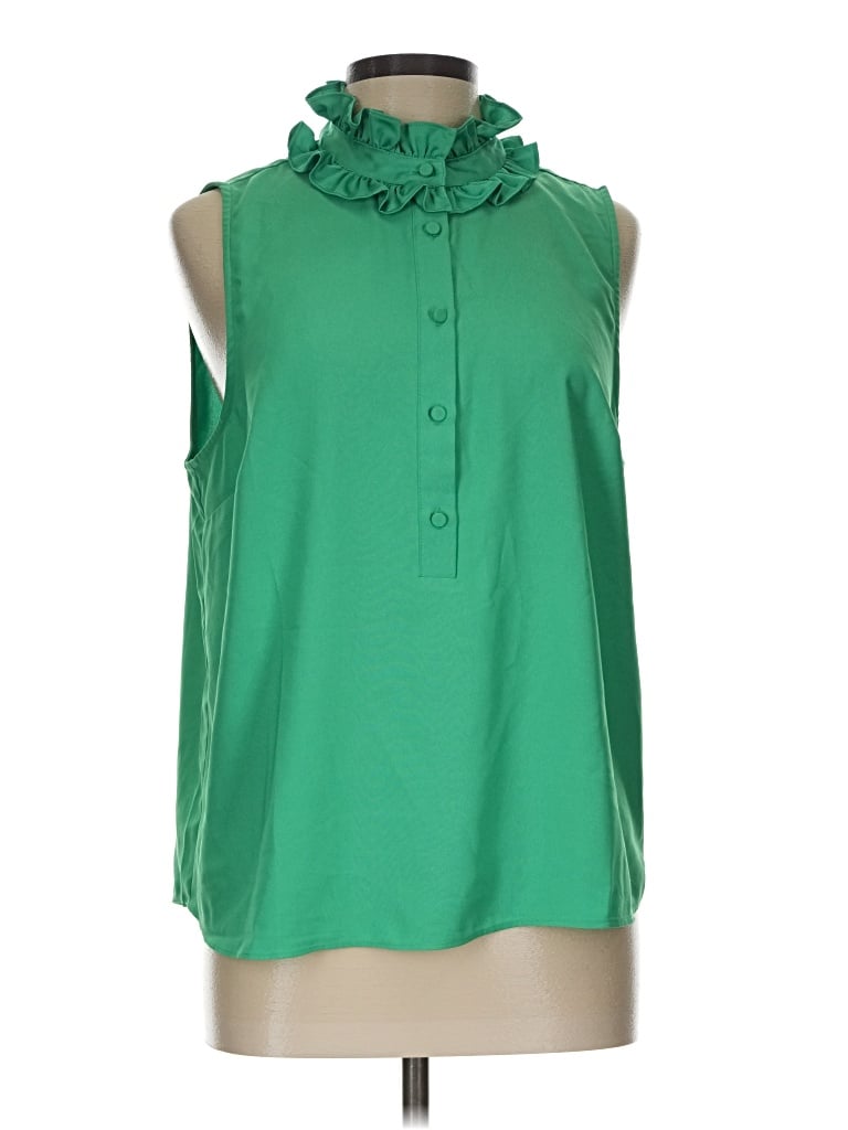 Pre-owned Jcrew Sleeveless Blouse In Green