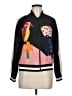 Alice + Olivia 100% Silk Graphic Black Track Jacket Size M (estimated) - photo 1