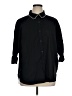 Gloria Vanderbilt 100% Cotton Black 3/4 Sleeve Button-Down Shirt Size 0X - photo 1