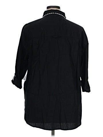 Gloria Vanderbilt 3/4 Sleeve Button-Down Shirt (view 2)