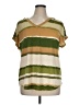 Truself Stripes Green Short Sleeve Top Size 1X - photo 1