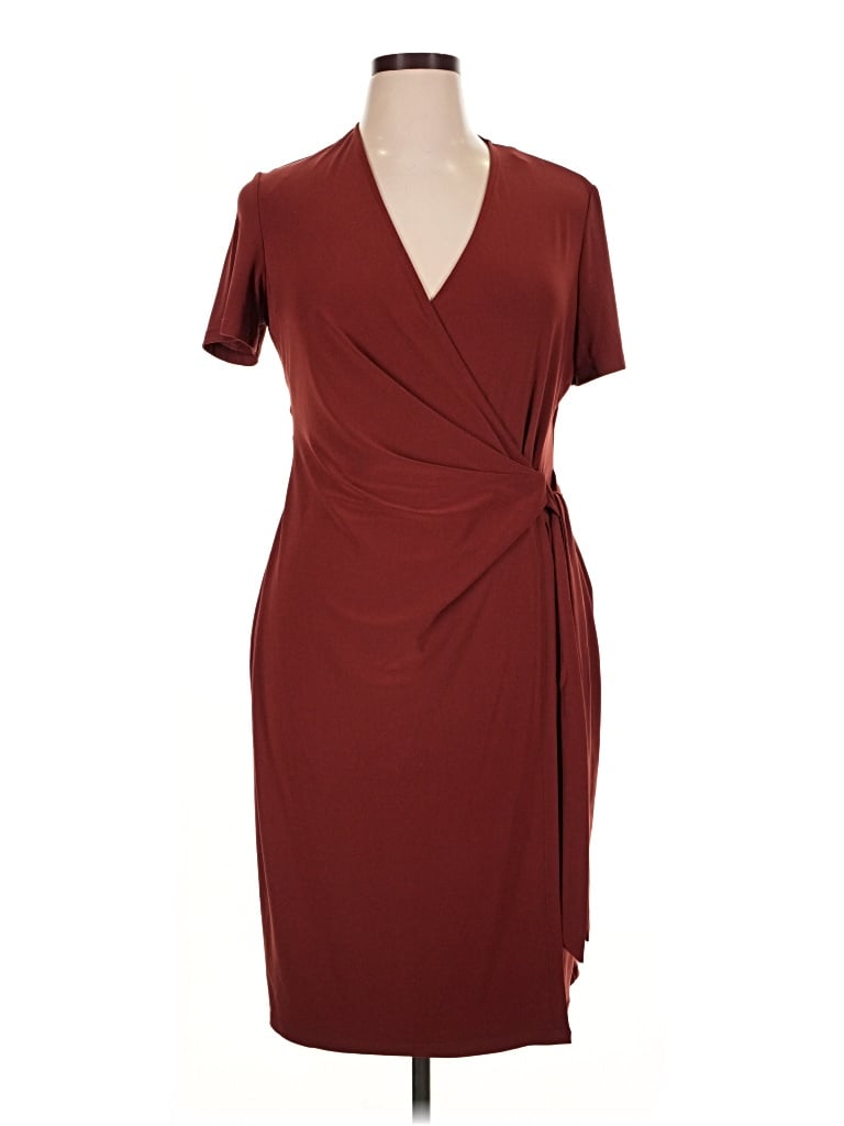 Pre-owned Anne Klein Cocktail Dress In Burgundy