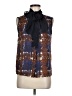 Tory Burch Brown Blue Sleeveless Blouse Size 6 - photo 1