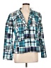 Talbots 100% Cotton Plaid Blue Blazer Size 12 - photo 1