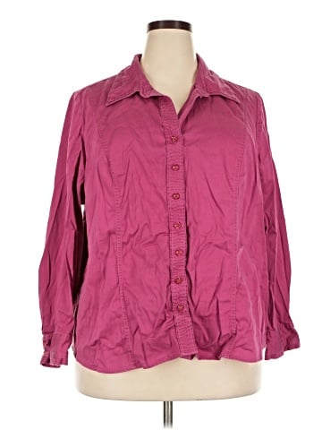 Lane Bryant Outlet 3/4 Sleeve Button-Down Shirt (view 1)
