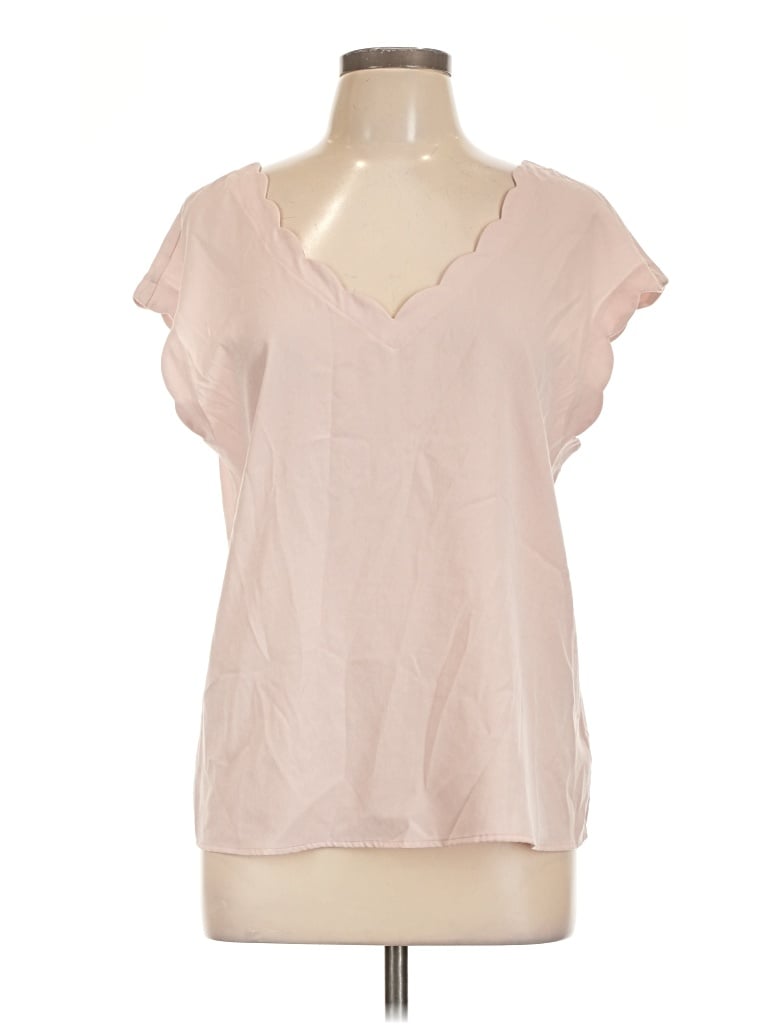 Pre-owned Express Short Sleeve Blouse In Pink