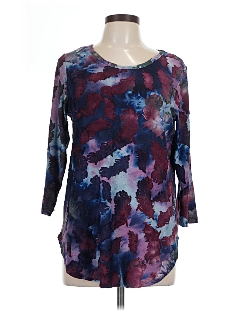 Pre-owned Karen Kane 3/4 Sleeve Blouse In Purple