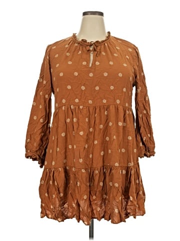 Madewell Tie-Neck Tiered Mini Dress in Bloom Dot (view 1)