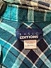 Basic Editions 100% Cotton Plaid Teal 3/4 Sleeve Button-Down Shirt Size XXL - photo 7
