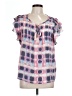 Indigo Rose Pink Short Sleeve Blouse Size L - photo 1
