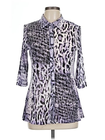 Lynn Ritchie Silver 3/4 Sleeve Button-Down Shirt (view 1)