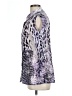 Lynn Ritchie Silver Animal Print Purple 3/4 Sleeve Button-Down Shirt Size L - photo 5