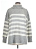 Adrianna Papell Stripes Gray Turtleneck Sweater Size L - photo 1